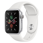 Apple Watch Series 5 40mm Silver Aluminum Case with White Sport Band