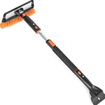 Extendable Snow Brush with Squeegee and Ice Scraper