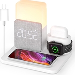 Wireless 3 in 1 Charging Station Alarm Clock