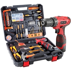 Household Tool Set with Cordless Drill